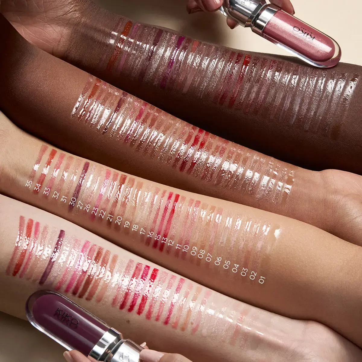 Aplicación de 3D Hydra Lipgloss Kiko Milano
